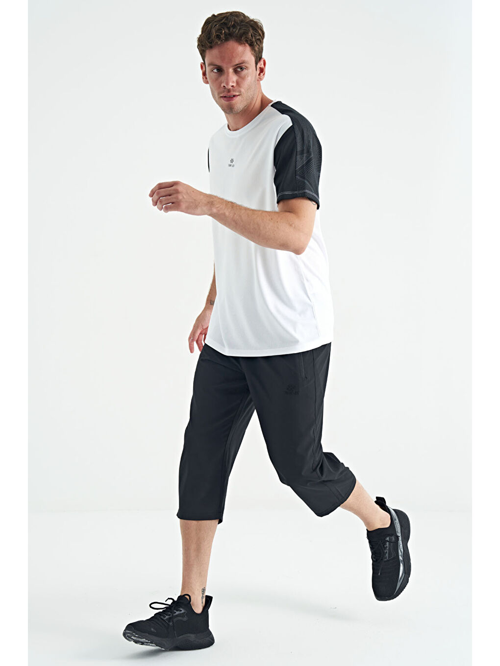 Antrasit Bağcıklı Standart Kalıp Fermuar Cepli Aktif Spor Erkek Kapri - 83096-3