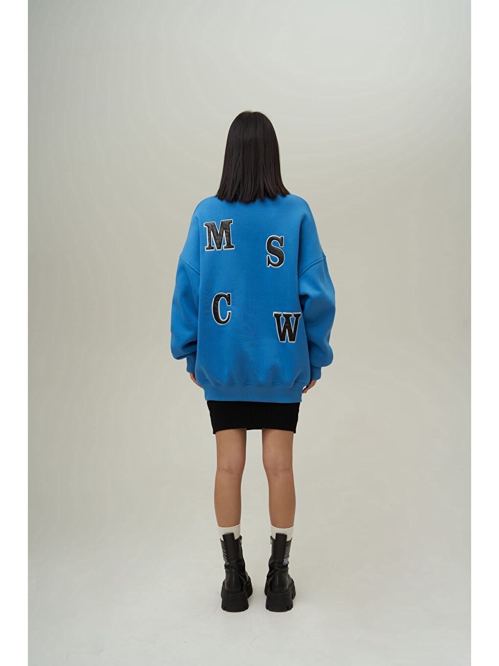 Venera Mavi Oversize Sweatshirt-4