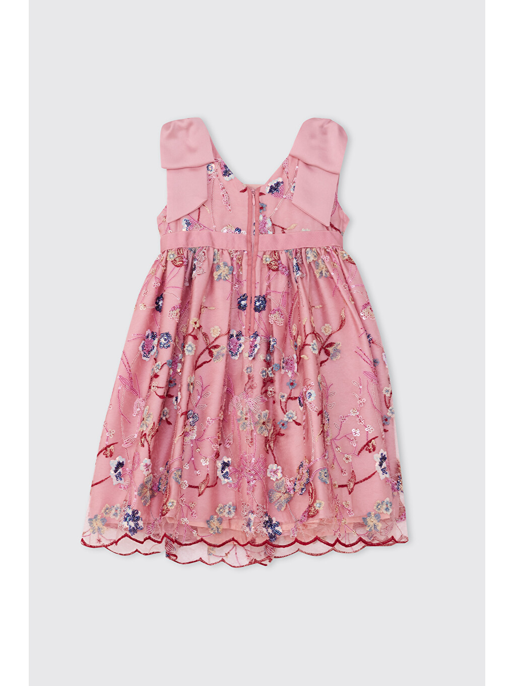 Kız Bebek Çiçek Desenli Pembe Elbise-1