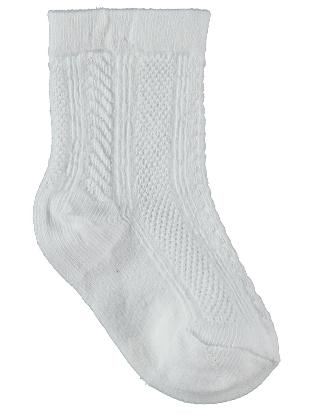 Beyaz Baby Jakarlı Basic 3'lü 6-18 Ay Bebek Kız Çorap Set - Standart-2