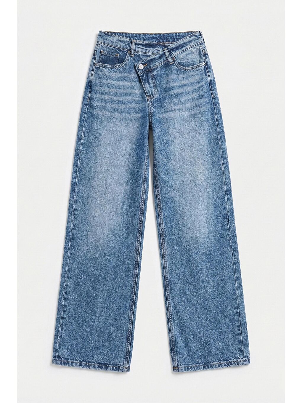 Mavi Kadın Jean Rengi 4s6-4 Straight Fit Yüksek Bel Tasarım Denim Jean-4