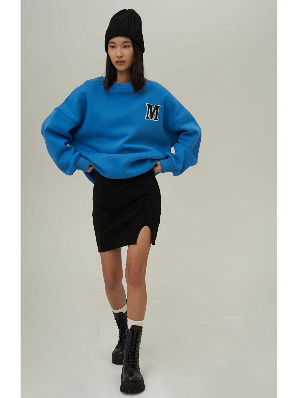 Venera Mavi Oversize Sweatshirt-7