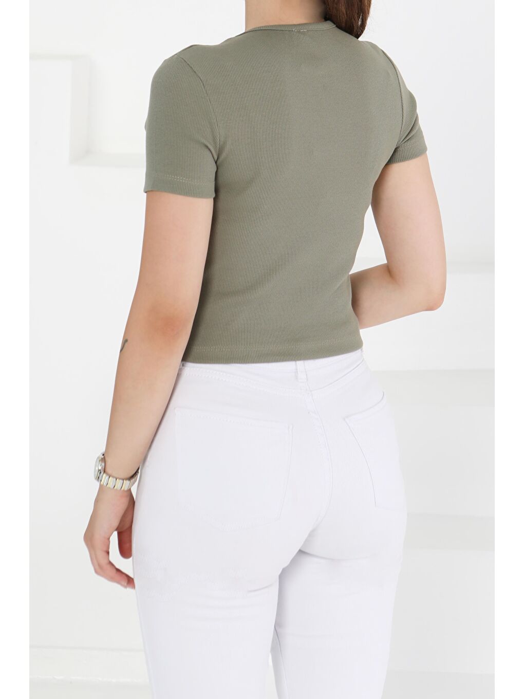 Kısa Kollu Body Haki - 27418-3