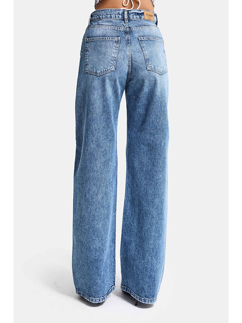 Mavi Kadın Jean Rengi 4s6-4 Straight Fit Yüksek Bel Tasarım Denim Jean-6