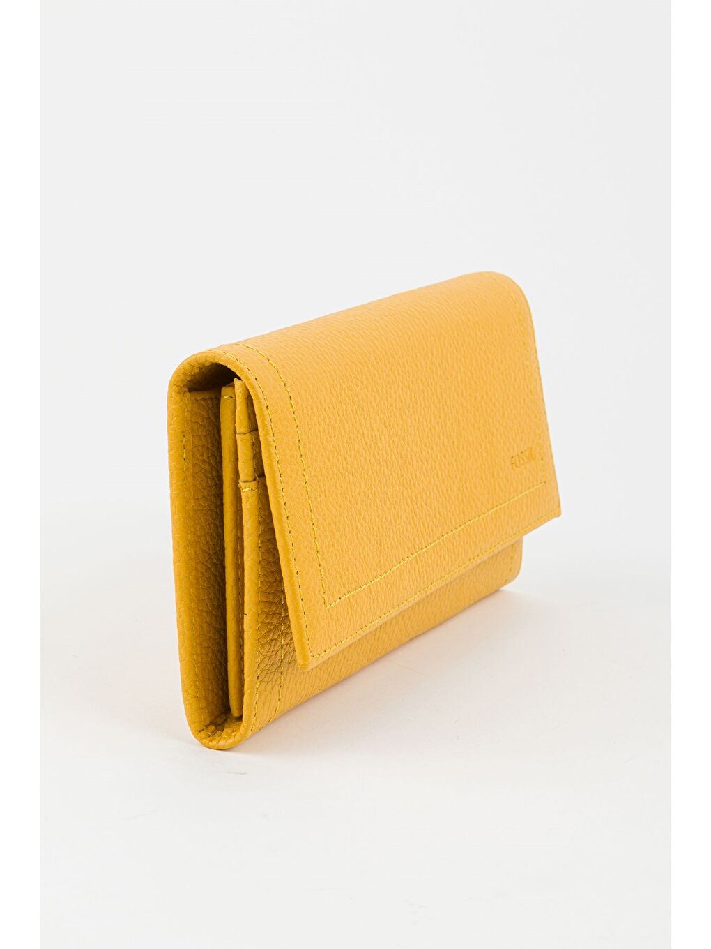 Sarı Kutulu Hakiki Kadın El Portföyü Uzun Cüzdan-1