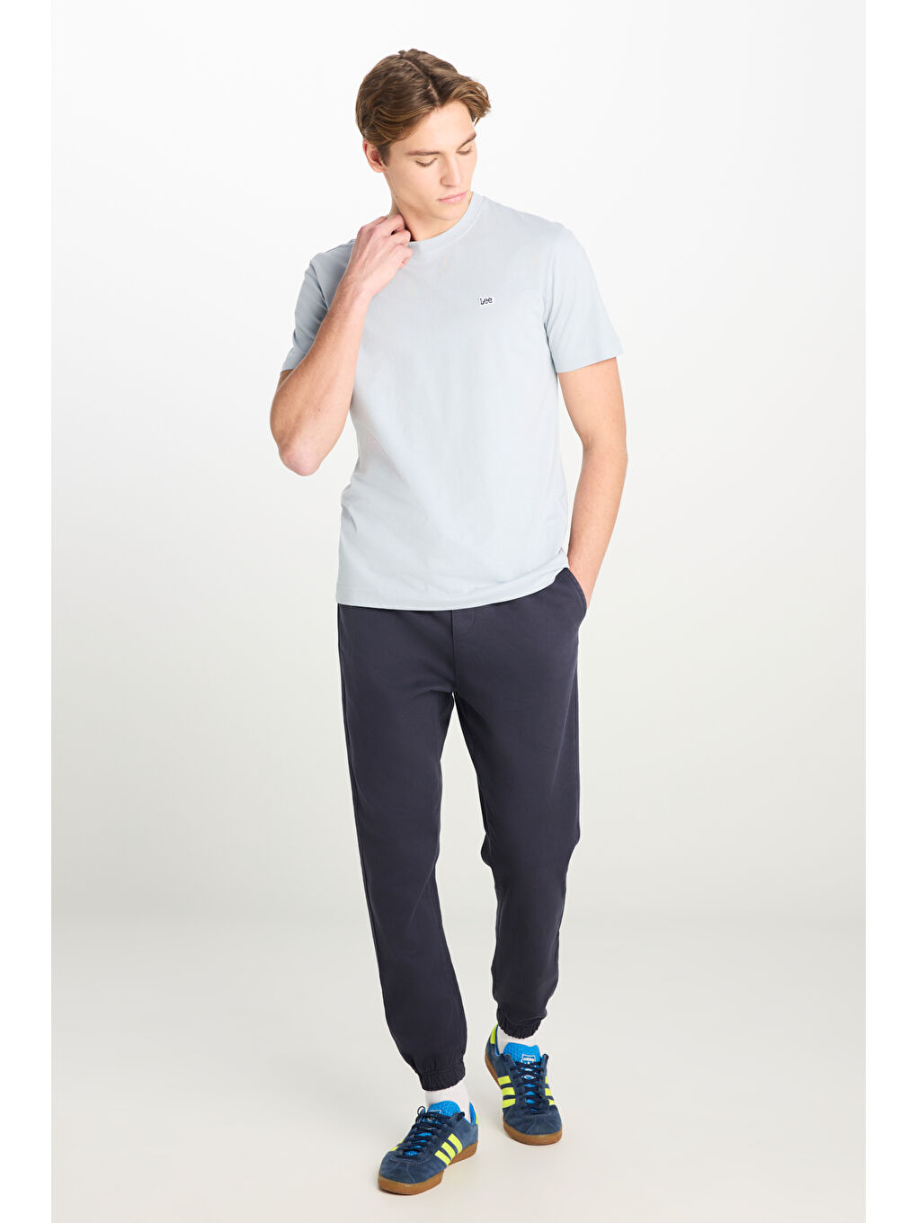 Regular Fit Normal Kesim Bisiklet Yaka Pamuklu Gri Tişört-2