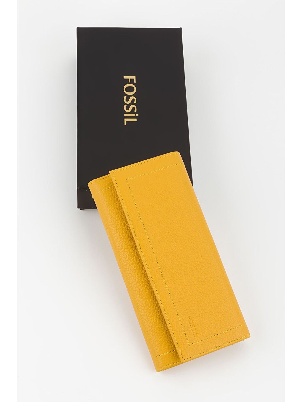 Sarı Kutulu Hakiki Kadın El Portföyü Uzun Cüzdan-4
