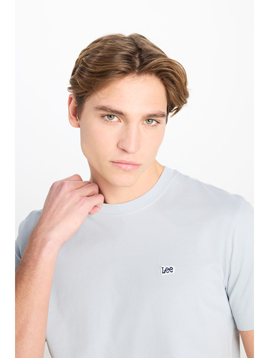 Regular Fit Normal Kesim Bisiklet Yaka Pamuklu Gri Tişört-3