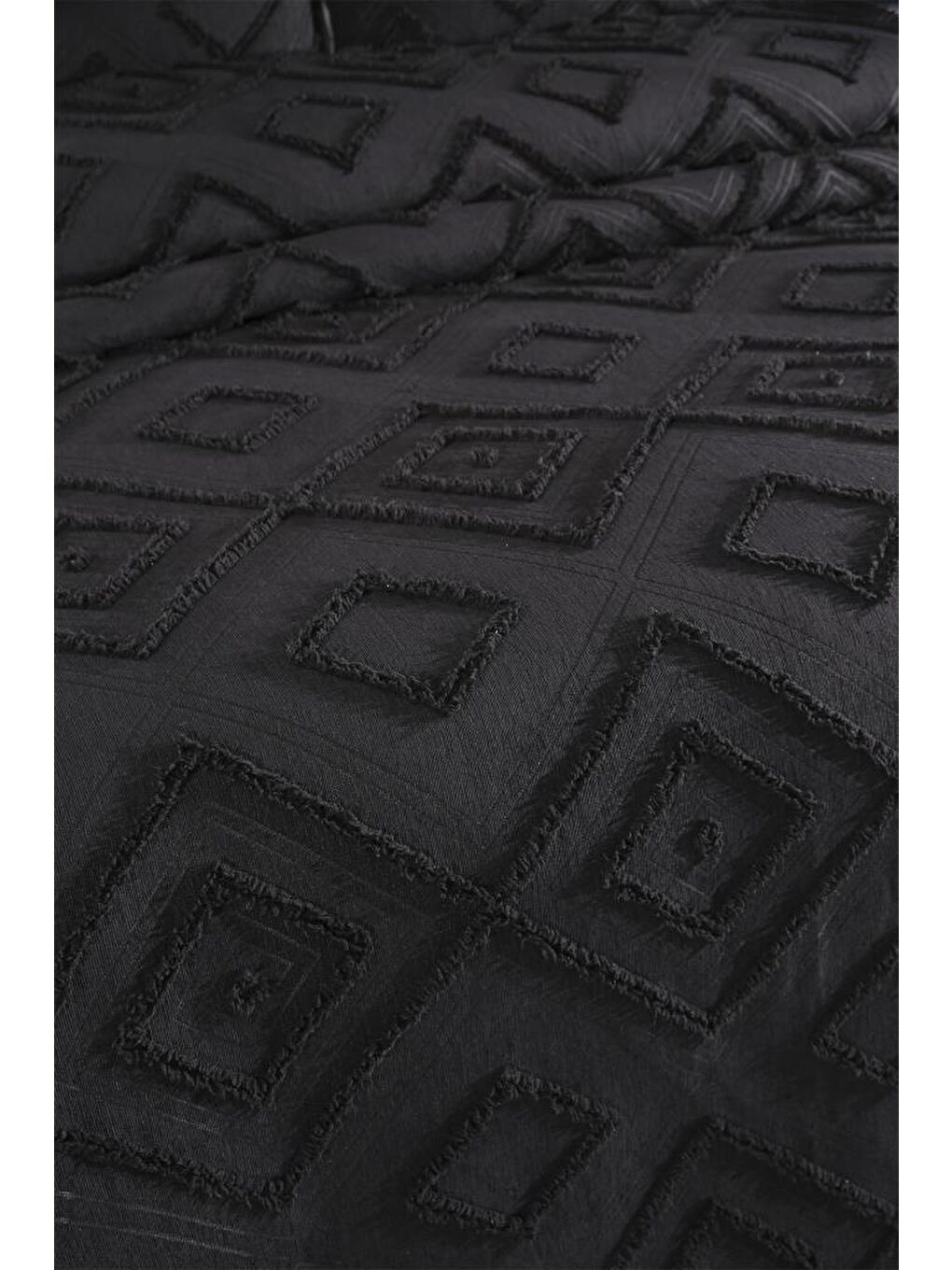 Samira 2 Parça Tek Kişilik Pike Takımı Siyah-1