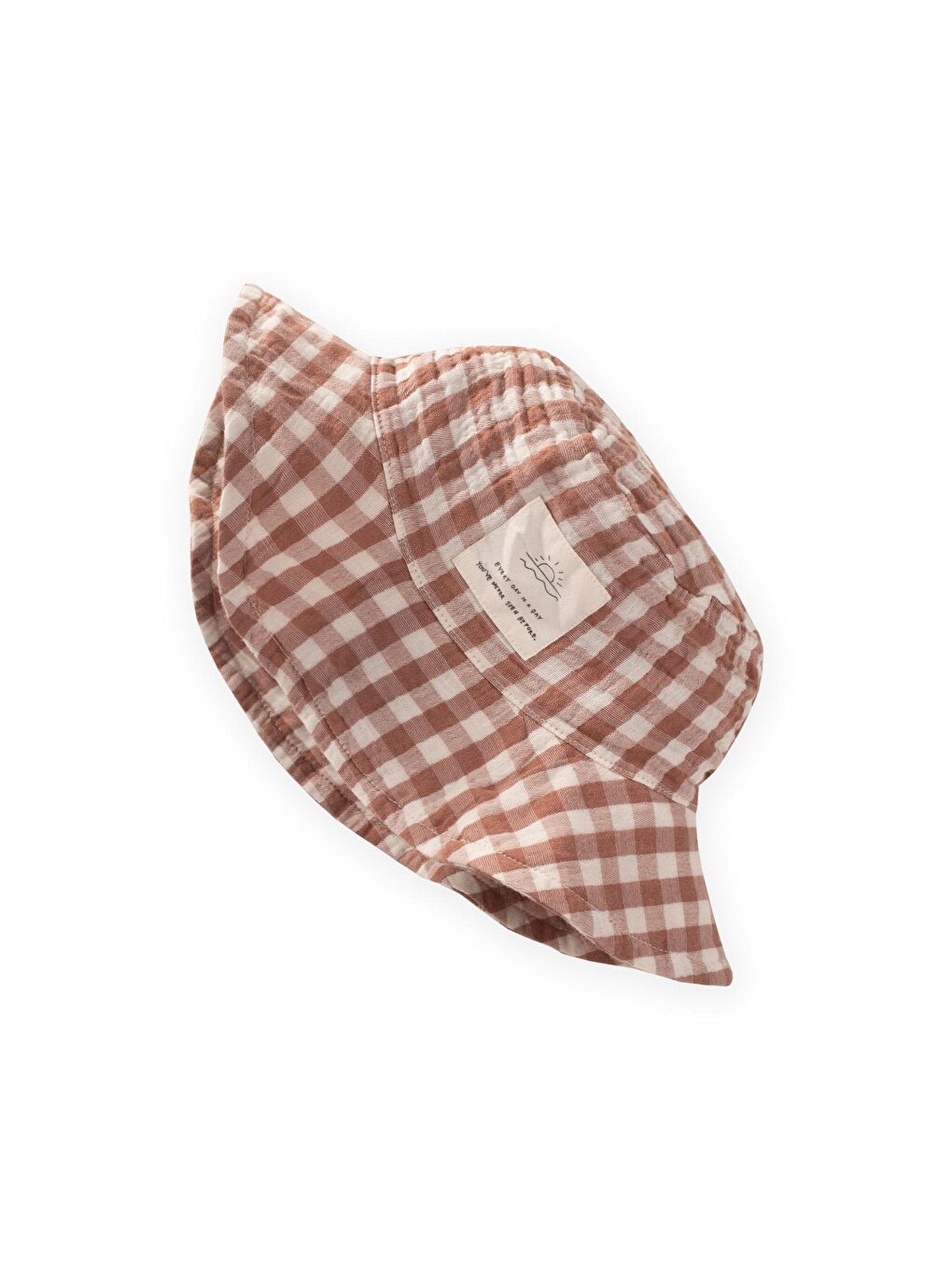 Kahverengi Müslin Fötr Şapka 2-8 Yaş Kahve Ekose