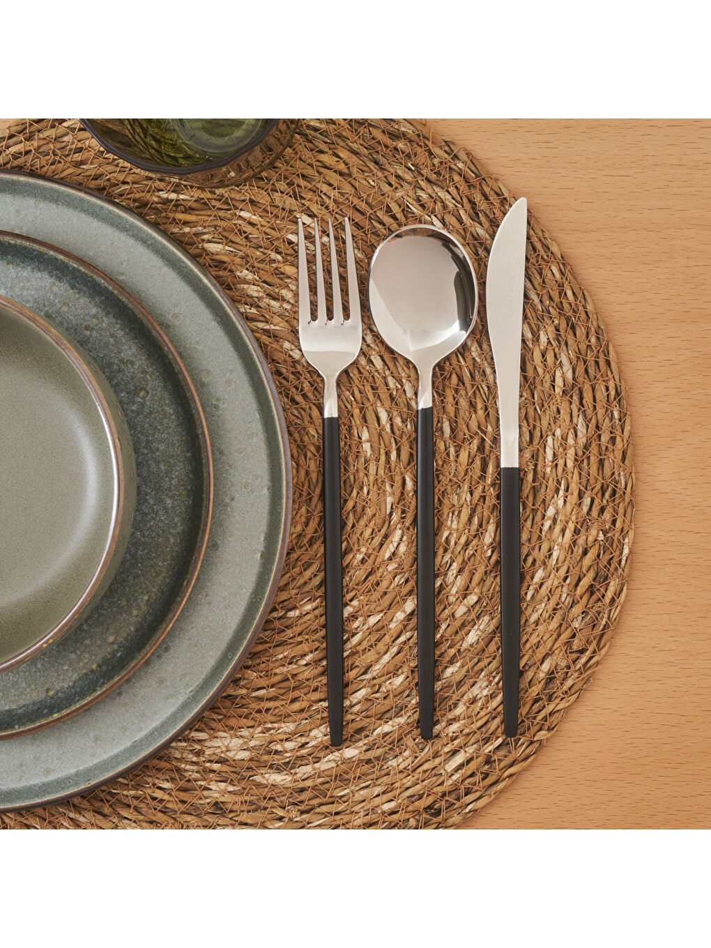 Siena 18 Parça 6 Kişilik Yemek Çatal Kaşık Bıçak Seti Siyah