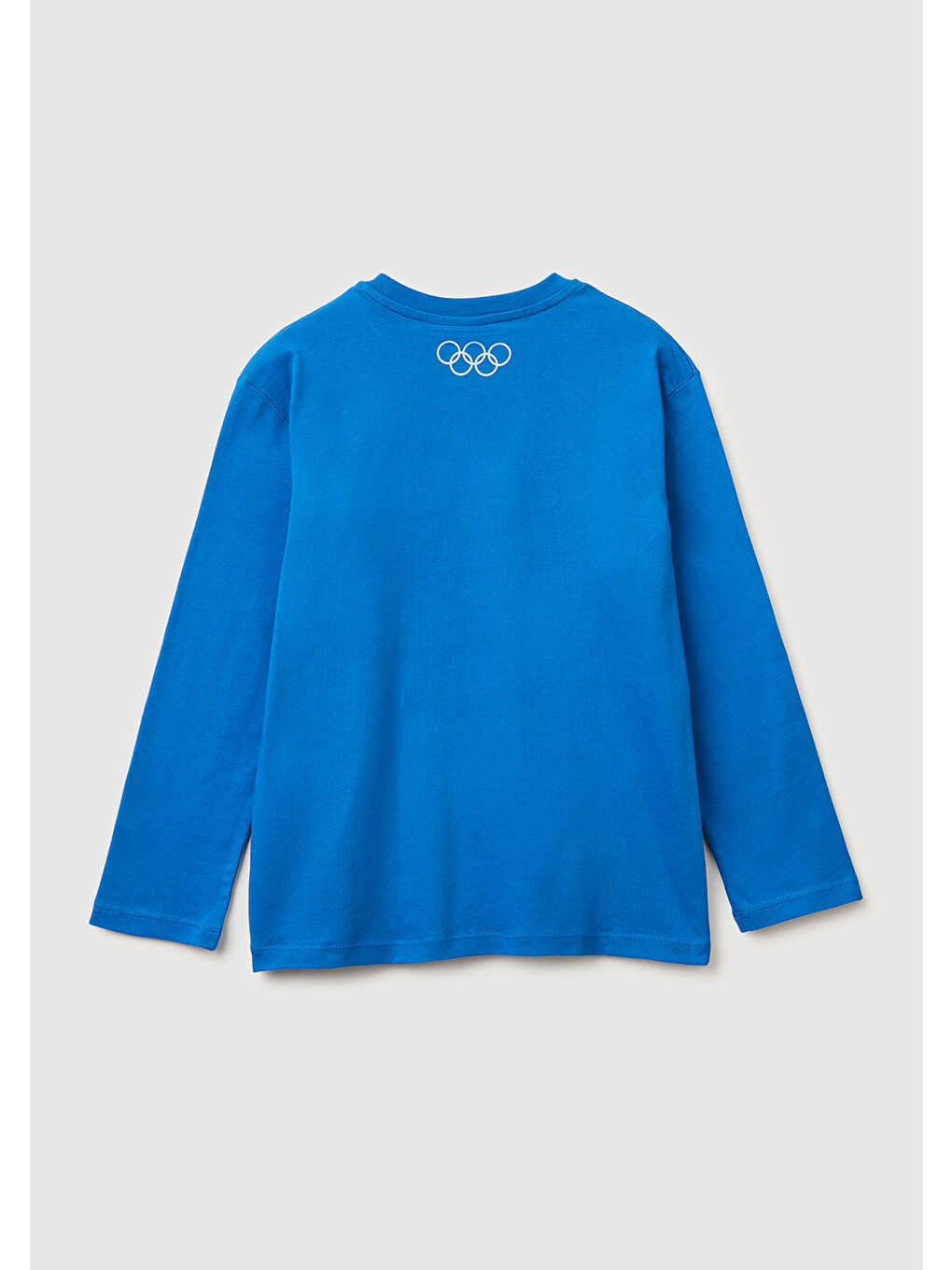 Erkek Çocuk Mavi Baskılı Bisiklet Yaka Uzun Kollu T-Shirt-1