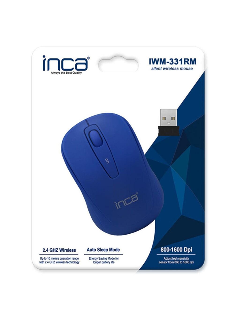 Inca Mavi-Petrol IWM-331RM Silent Sessiz Tuş ve Tıklamalı Kablosuz Mouse - 2