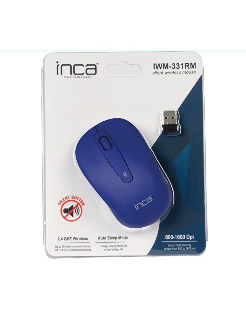 Inca Mavi-Petrol IWM-331RM Silent Sessiz Tuş ve Tıklamalı Kablosuz Mouse - 3