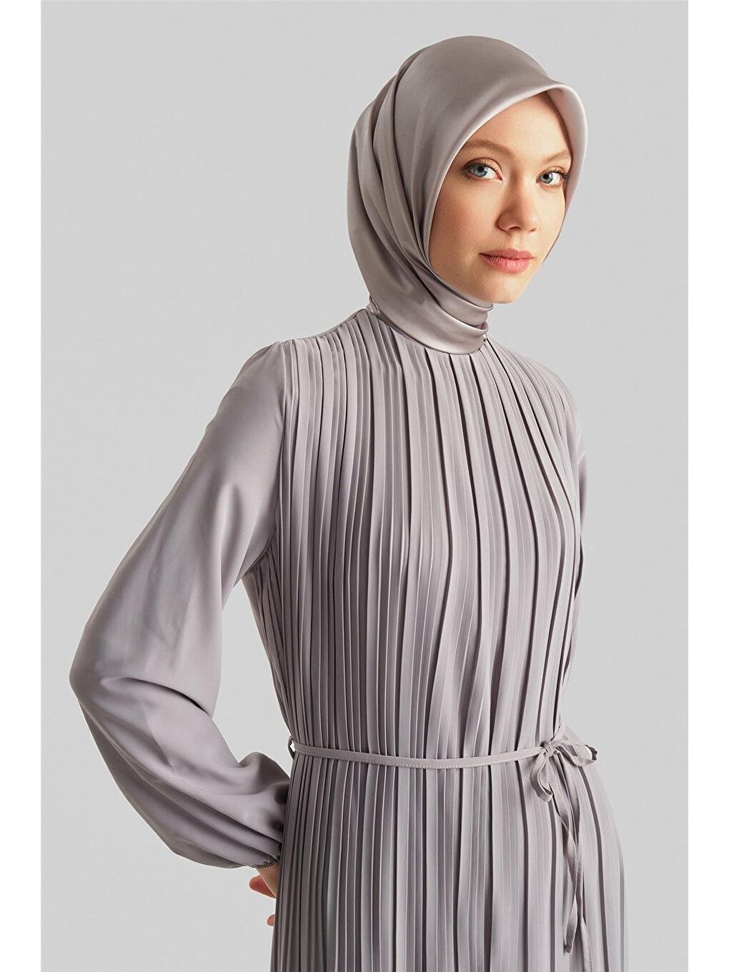 Piliseli Elbise 24Yd9435 Gri-1