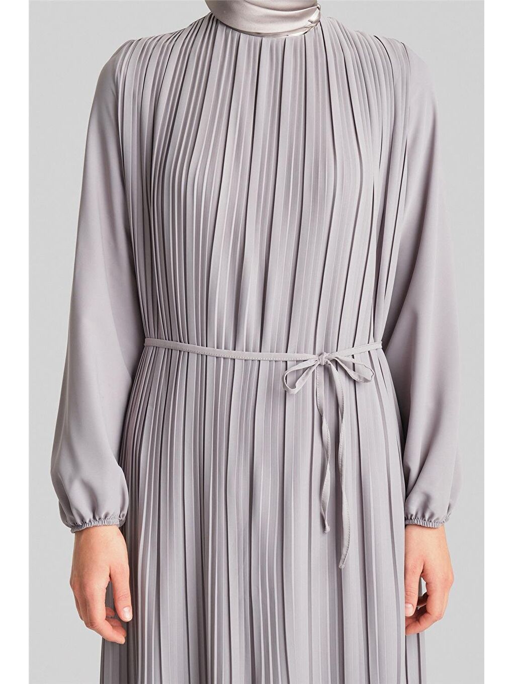 Piliseli Elbise 24Yd9435 Gri-4