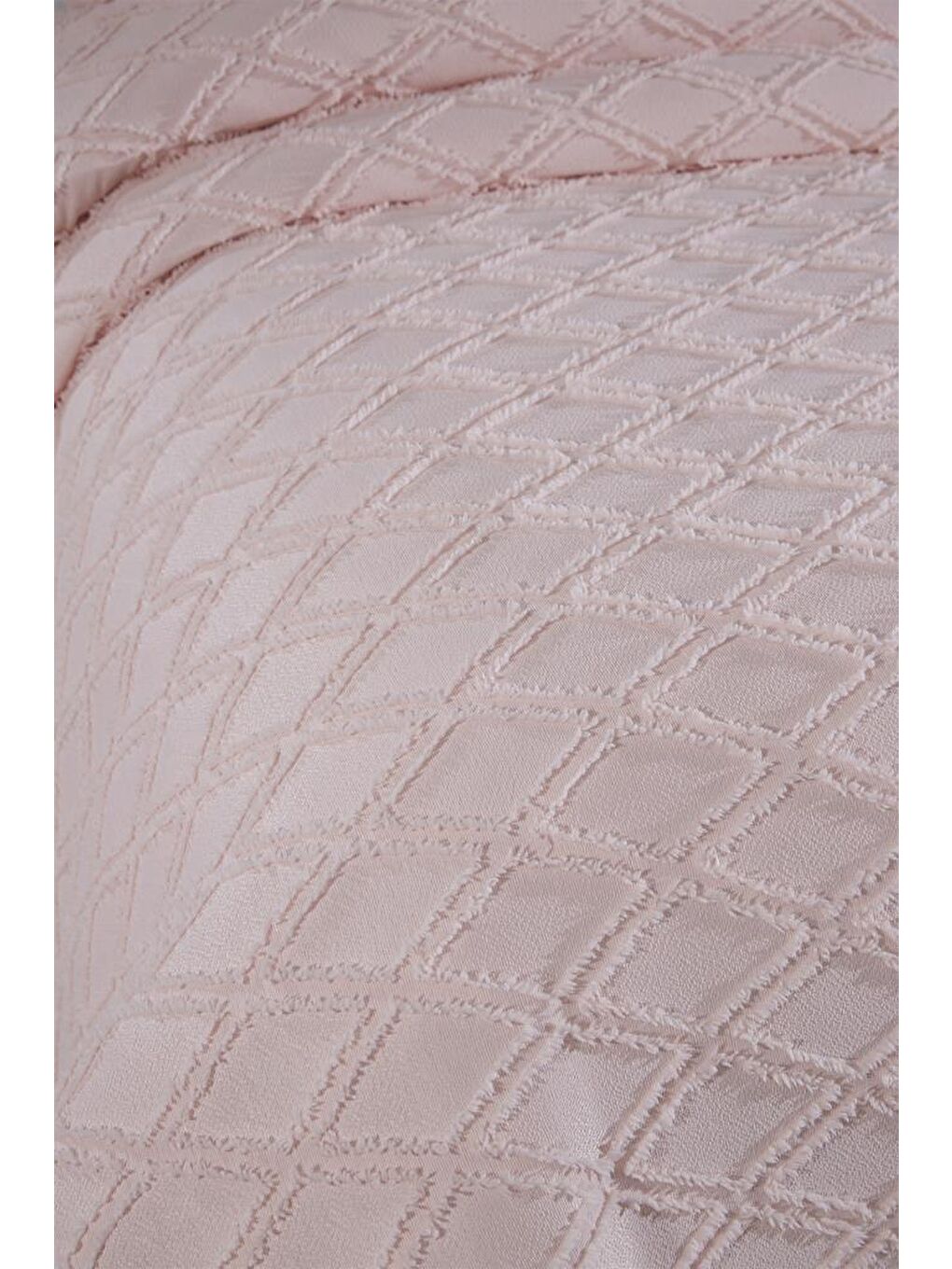 Pembe Vesya 2 Parça Tek Kişilik Pike Takımı Pudra-3