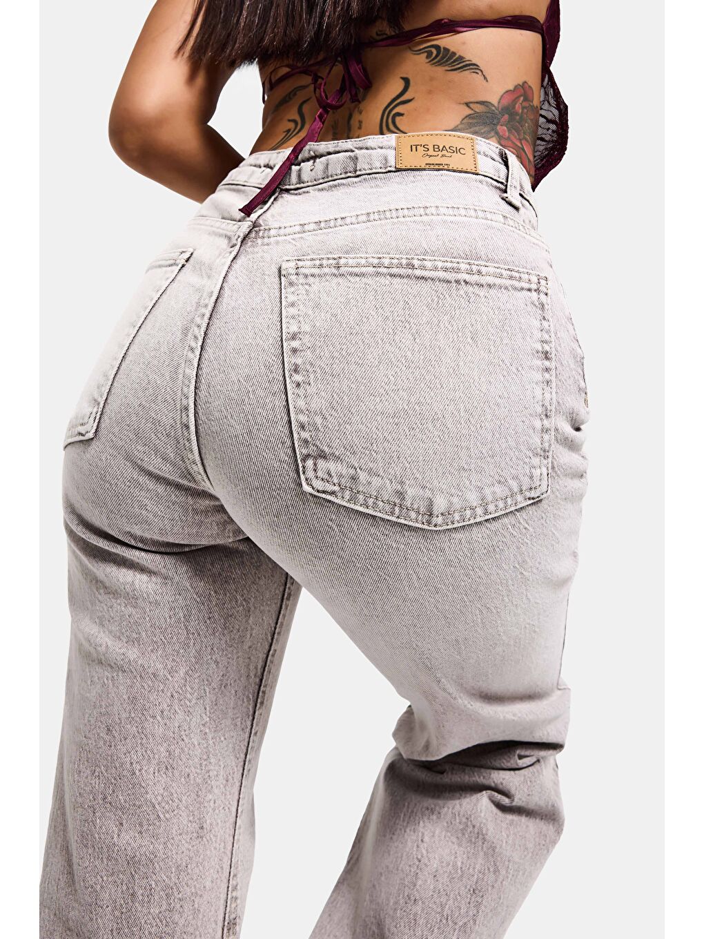 Bej Kadın Taş Jean Rengi 4s6-158 Flare Fit Komfort Kumaş İç Boy 83cm Denim Jean-5