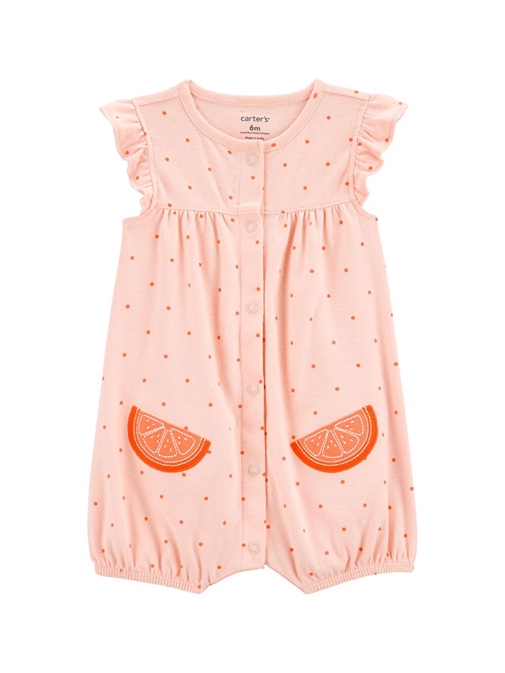 Turuncu Kız Bebek Kısa Tulum