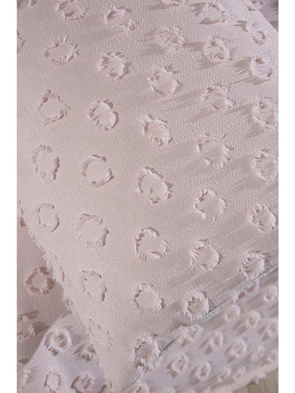 Pembe Konik 2 Parça Tek Kişilik Pike Takımı Pudra-5