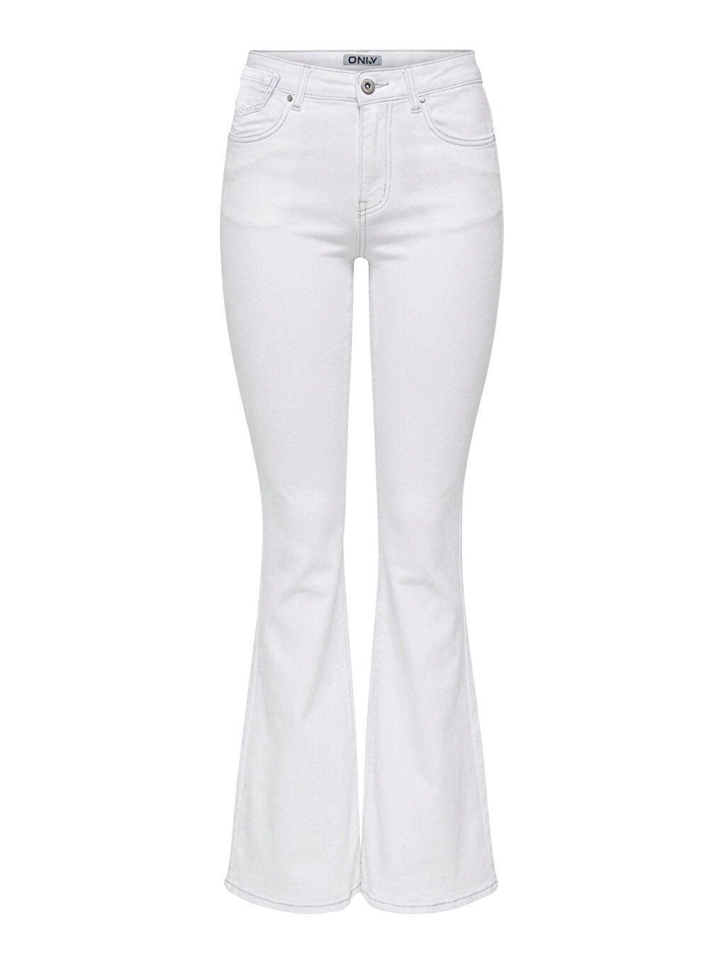 Beyaz Onlreese Pamuklu Slim Fit Normal Bel Geniş Paça Jeans 15309845-2