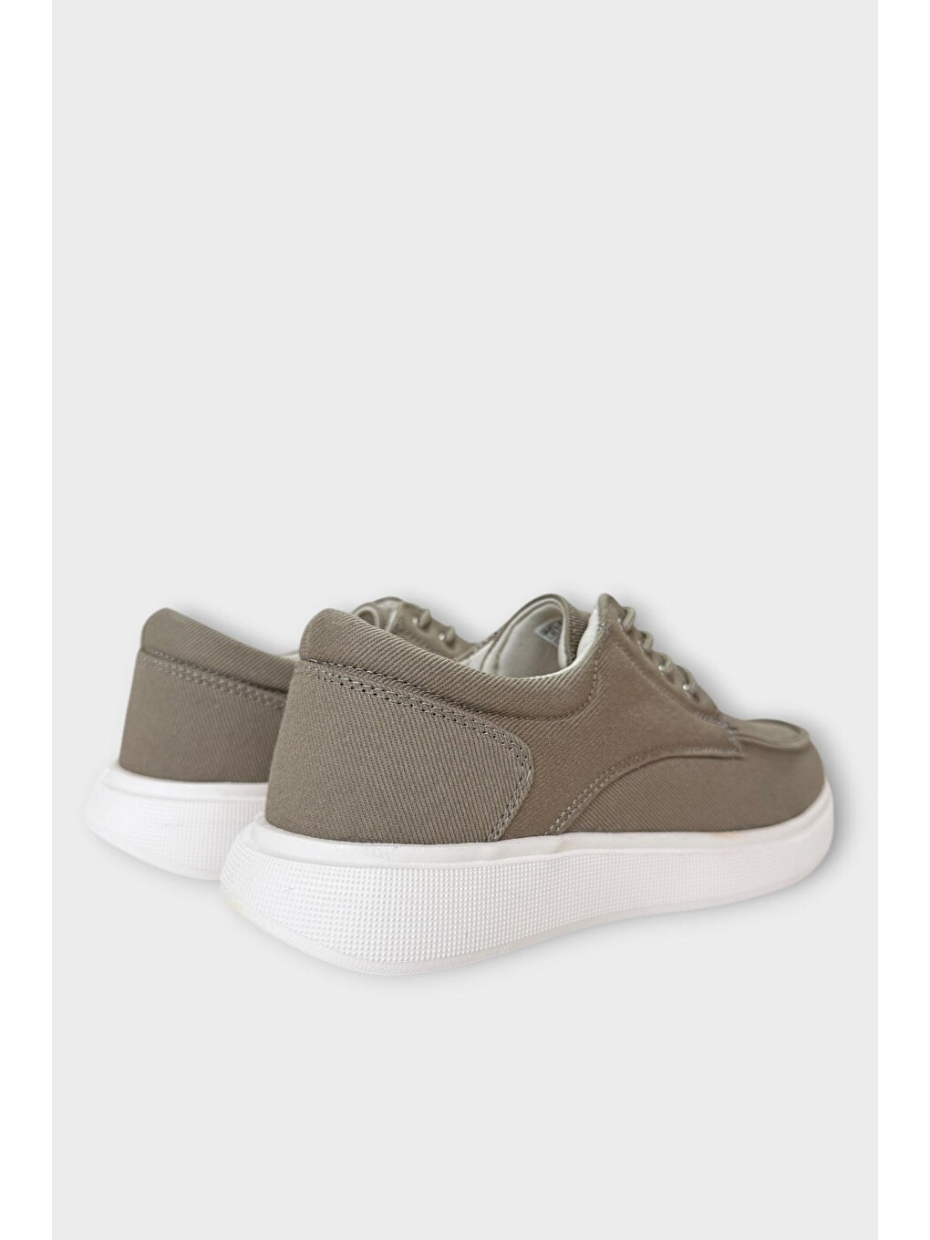 Haki Erkek Keten Gabardin Kumaş Günlük Sneaker Ayakkabı Hakİ-3