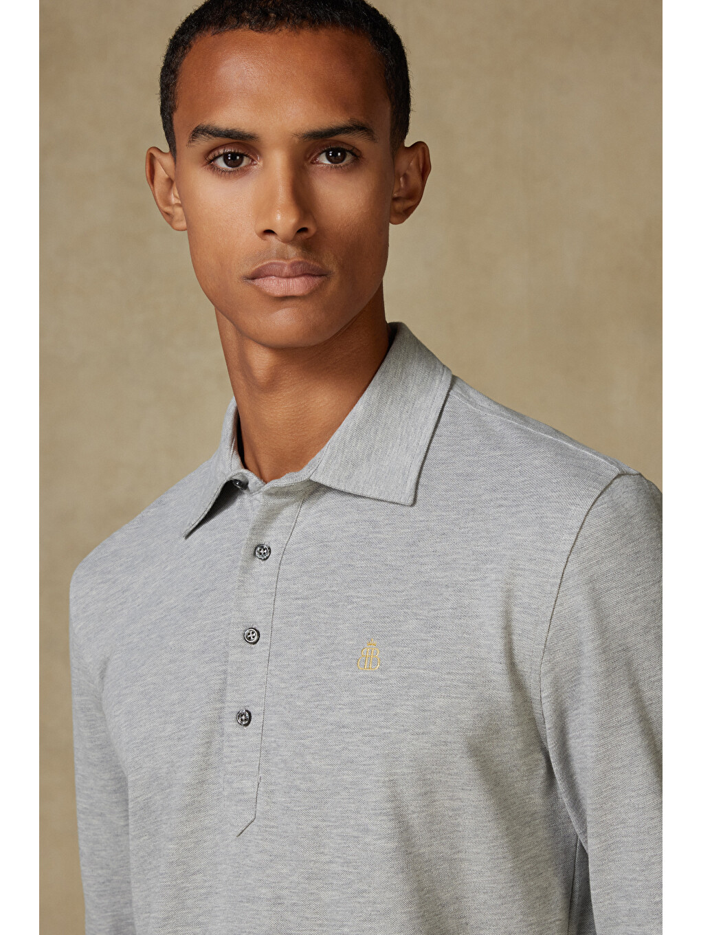 Castle Pike Pamuklu Comfort Fit Açık Gri Polo Yaka Erkek Düz Polo Shirt-1