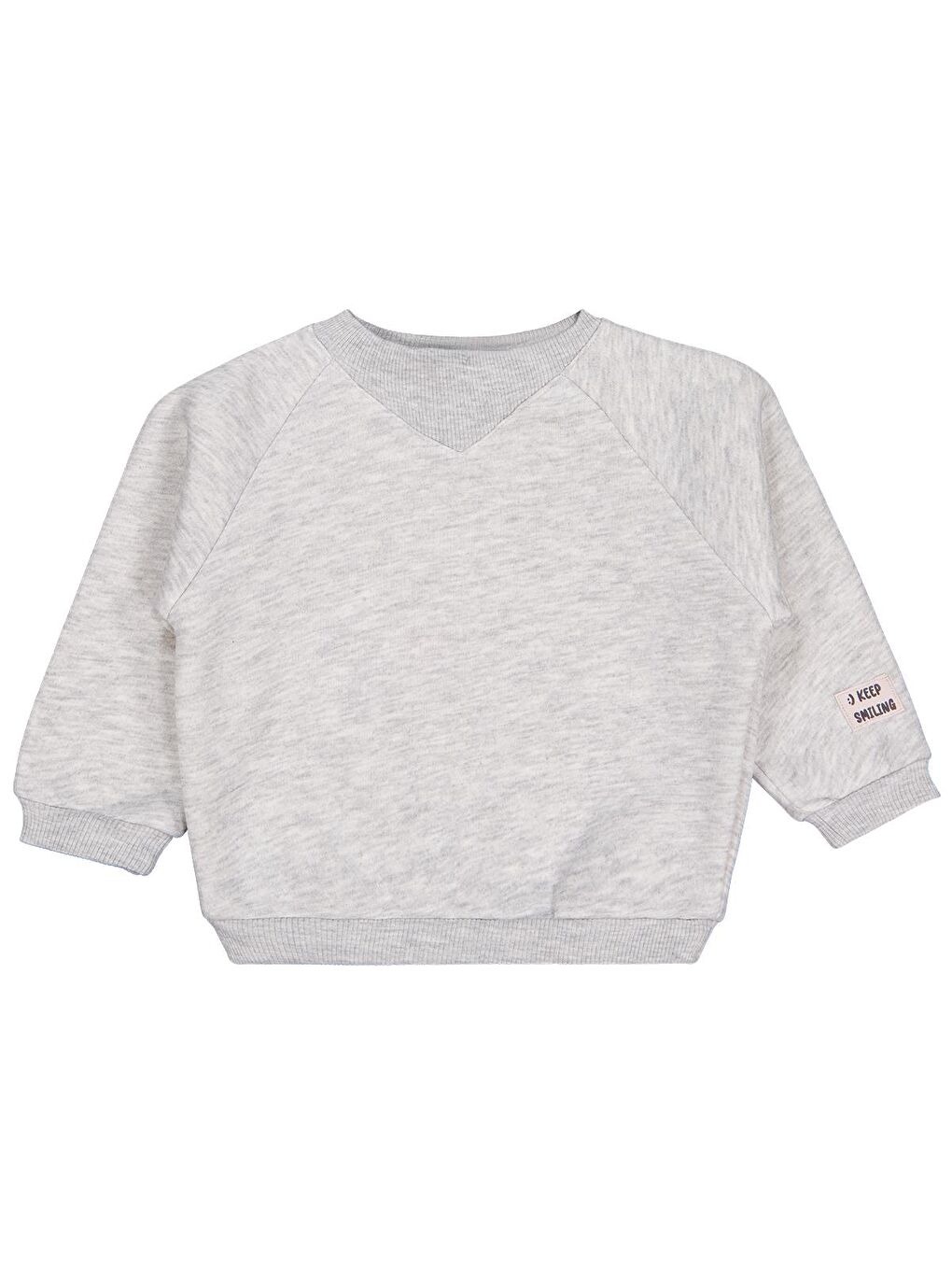 Baby Keep Smiling Etiketli Basic 6-18 Ay Sweatshirt - Gri 12-18 Ay