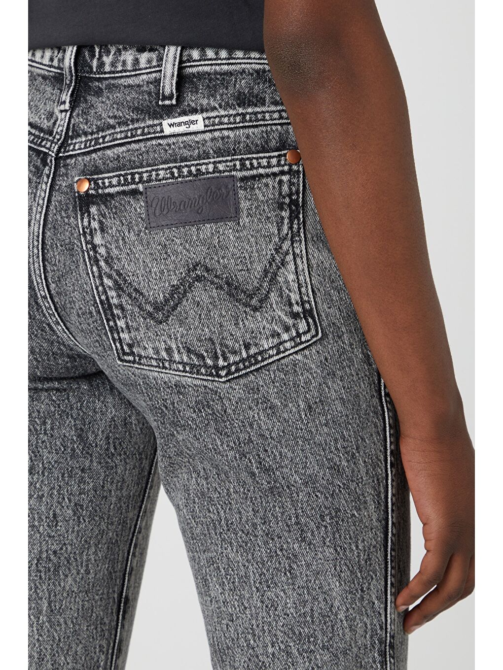 Gri Wild West Fit Yüksek Bel Düz Paça Esnek Jean Jean Pantolon-3
