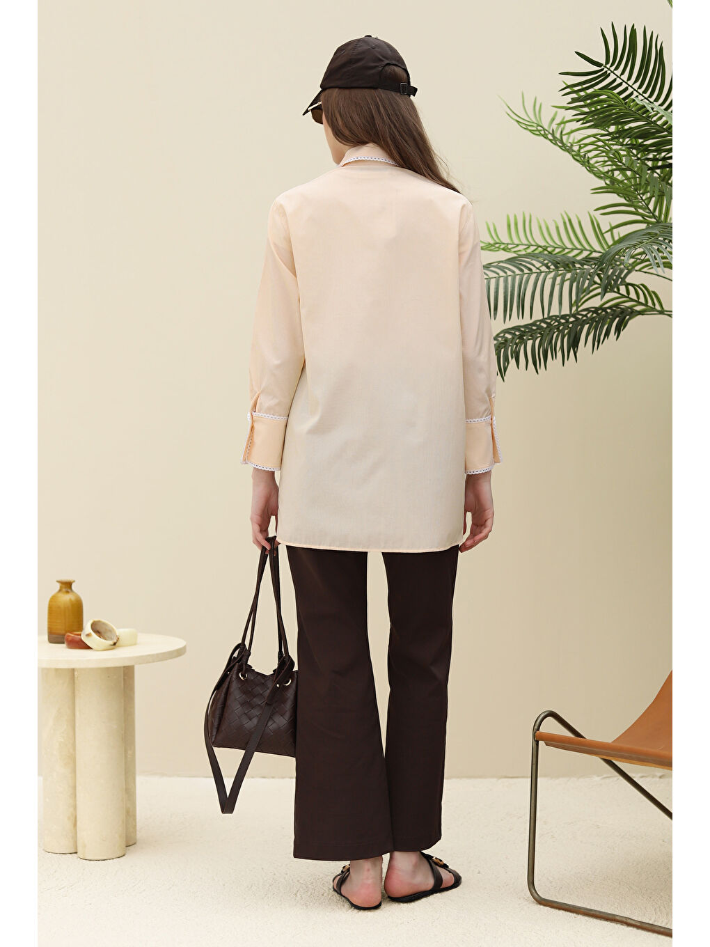 Su Taşı Şeritli Gömlek Sarı-4