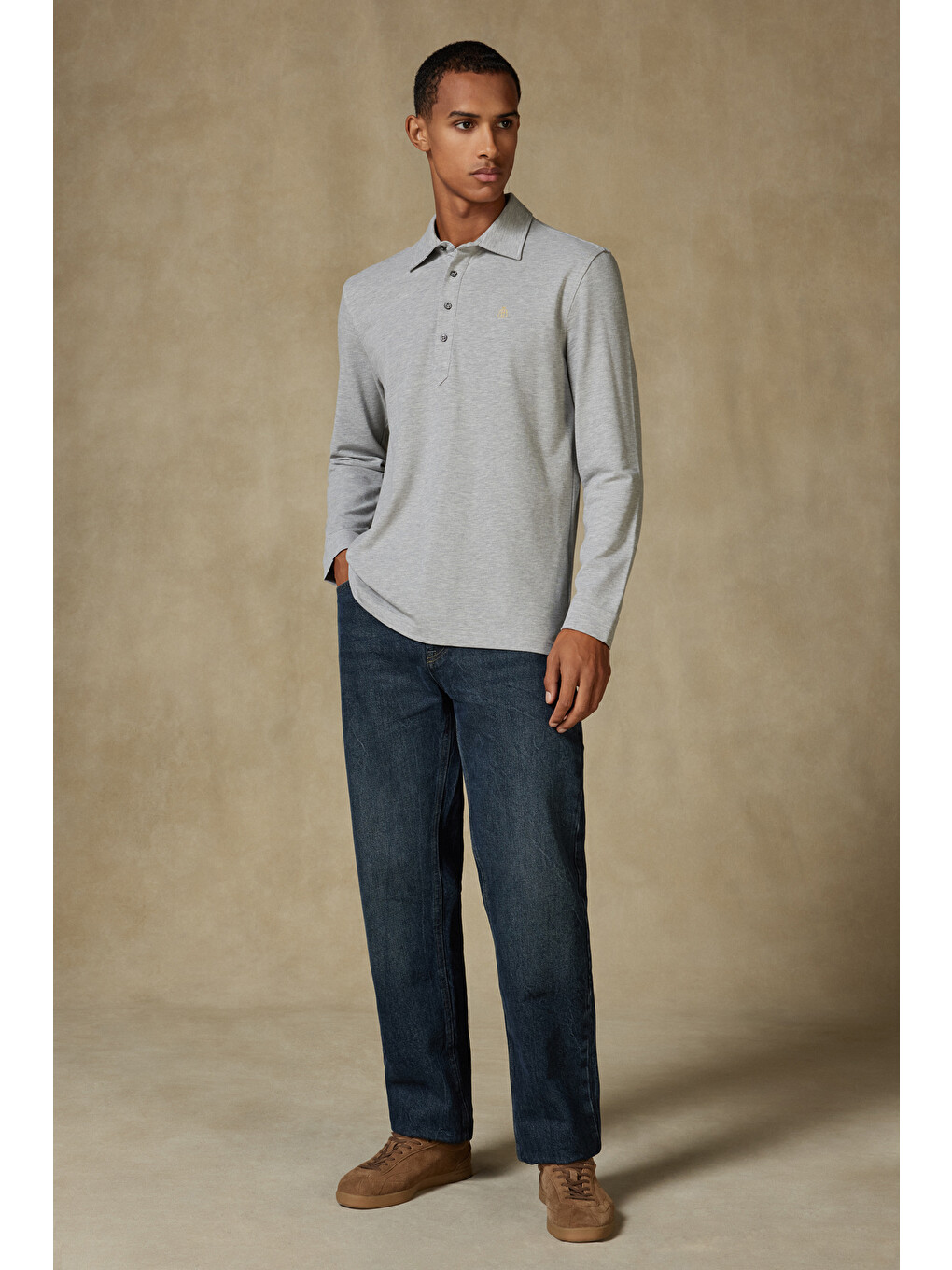 Castle Pike Pamuklu Comfort Fit Açık Gri Polo Yaka Erkek Düz Polo Shirt-2