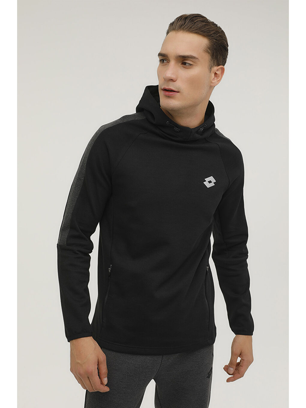 LOTTO Siyah-Antrasit M-DREW HOODIE 2PR Siyah Erkek Sweatshirt