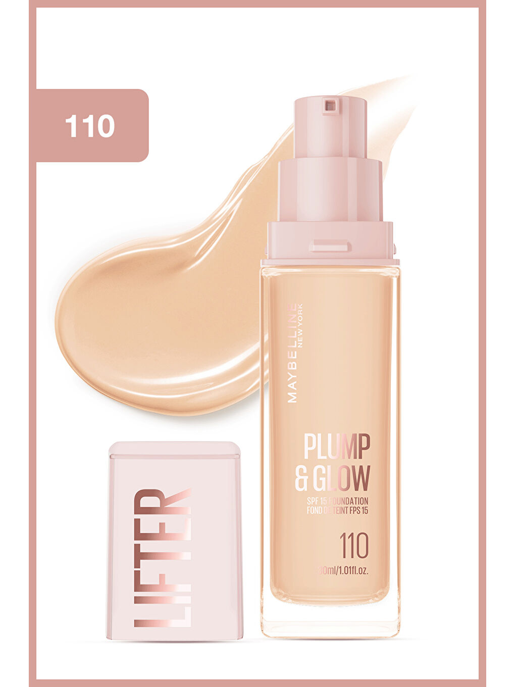 Lifter Niasinamid ve Hyalüronik Asit İçeren Aydınlatan Fondöten - 110-1