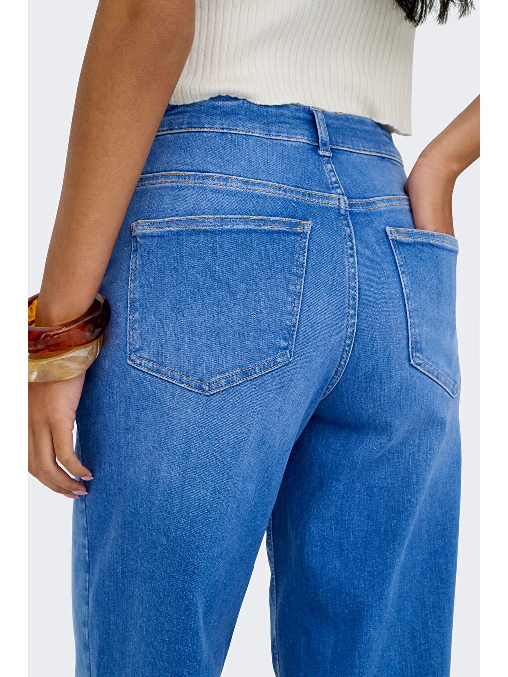 Mavi Onlmadison Pamuklu Relaxed Fit Yüksek Bel Geniş Paça Jeans 15363267-4