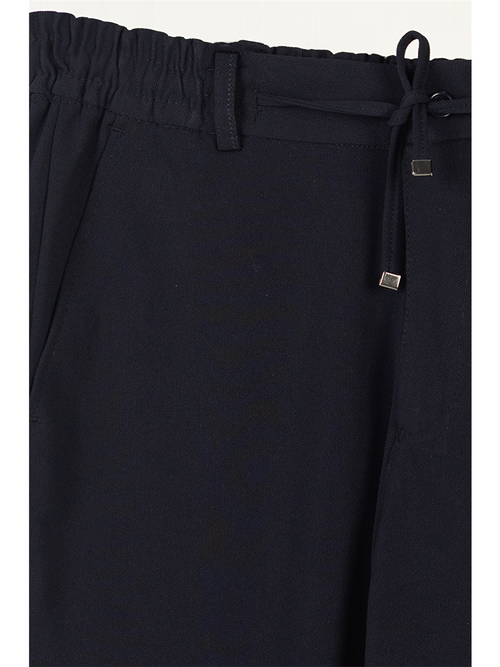 Erkek Lacivert Normal Kesim Regular Fit Pamuklu Armürlü Bel Lastikli Jogger Pantolon-4