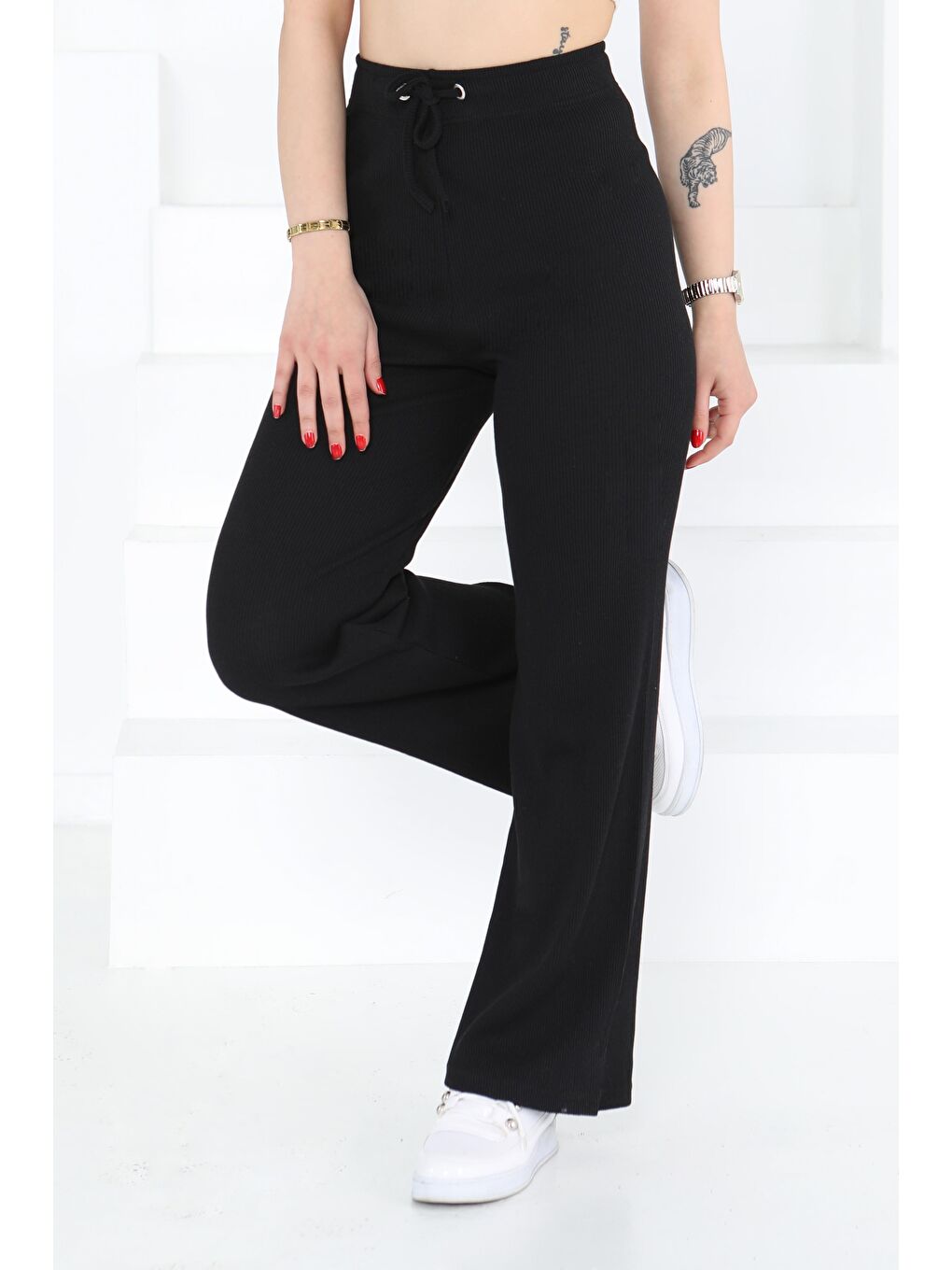 Kuşgözlü Pantolon Siyah - 27133-1