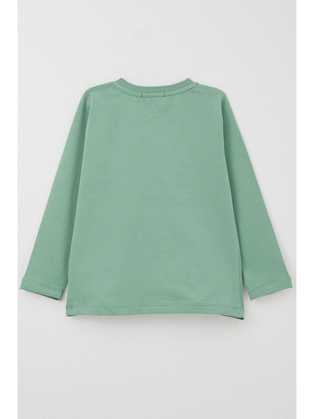 Turkuaz Erkek Çocuk Uzun Kollu Tişört Yarış Arabası Baskılı Mint Yeşili (1.5-5 Yaş)-1