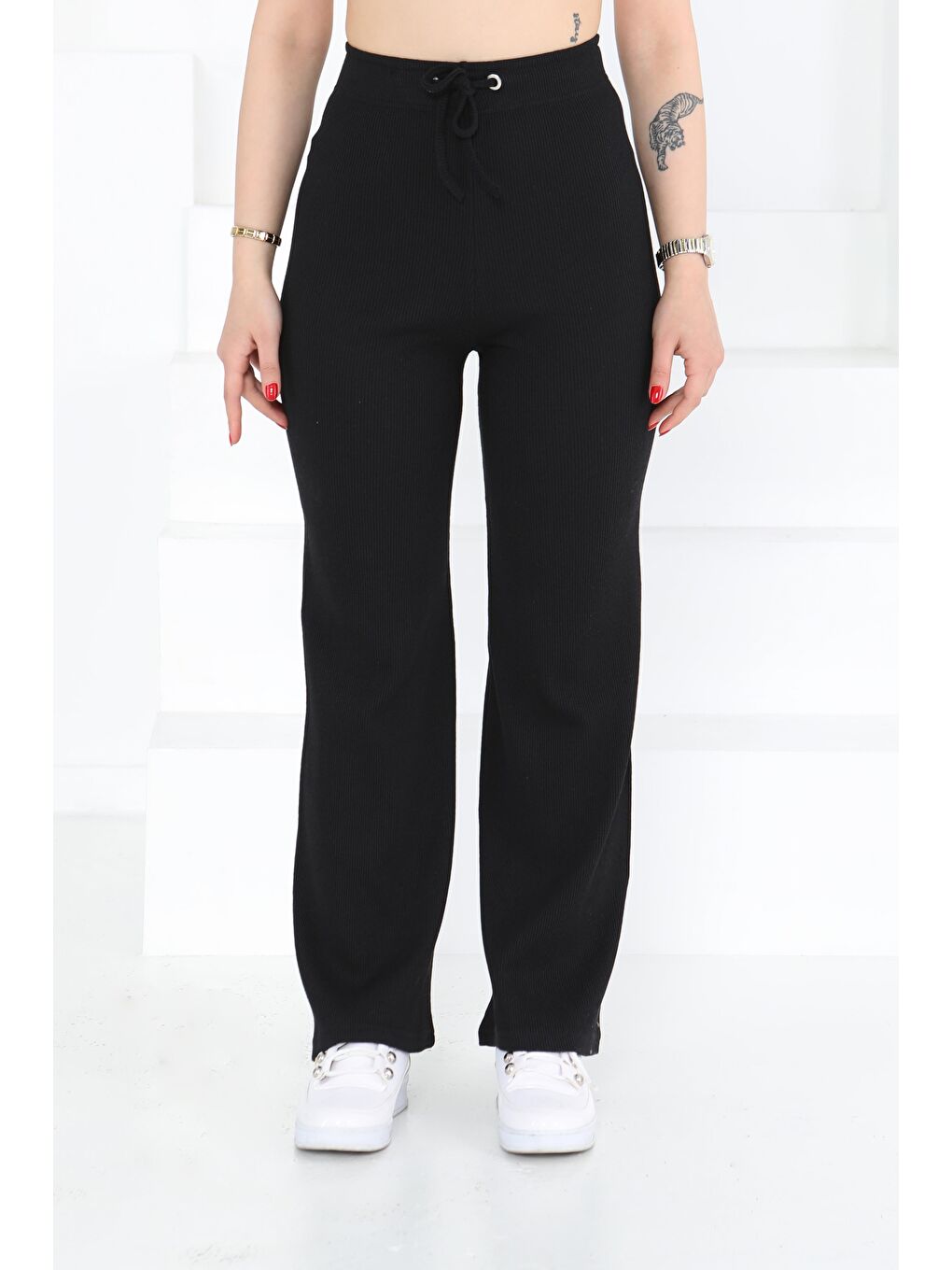 Kuşgözlü Pantolon Siyah - 27133-2