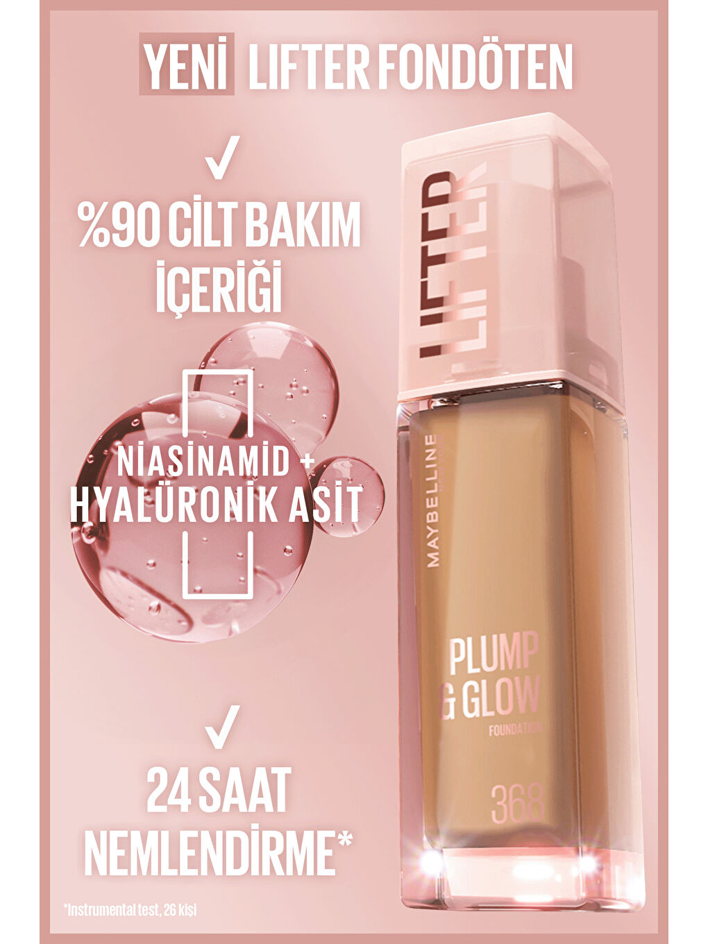 Lifter Niasinamid ve Hyalüronik Asit İçeren Aydınlatan Fondöten - 114-2