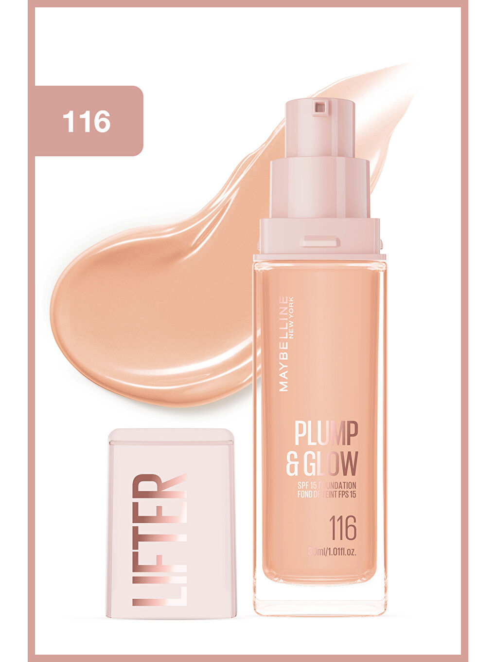 Lifter Niasinamid ve Hyalüronik Asit İçeren Aydınlatan Fondöten - 116-1