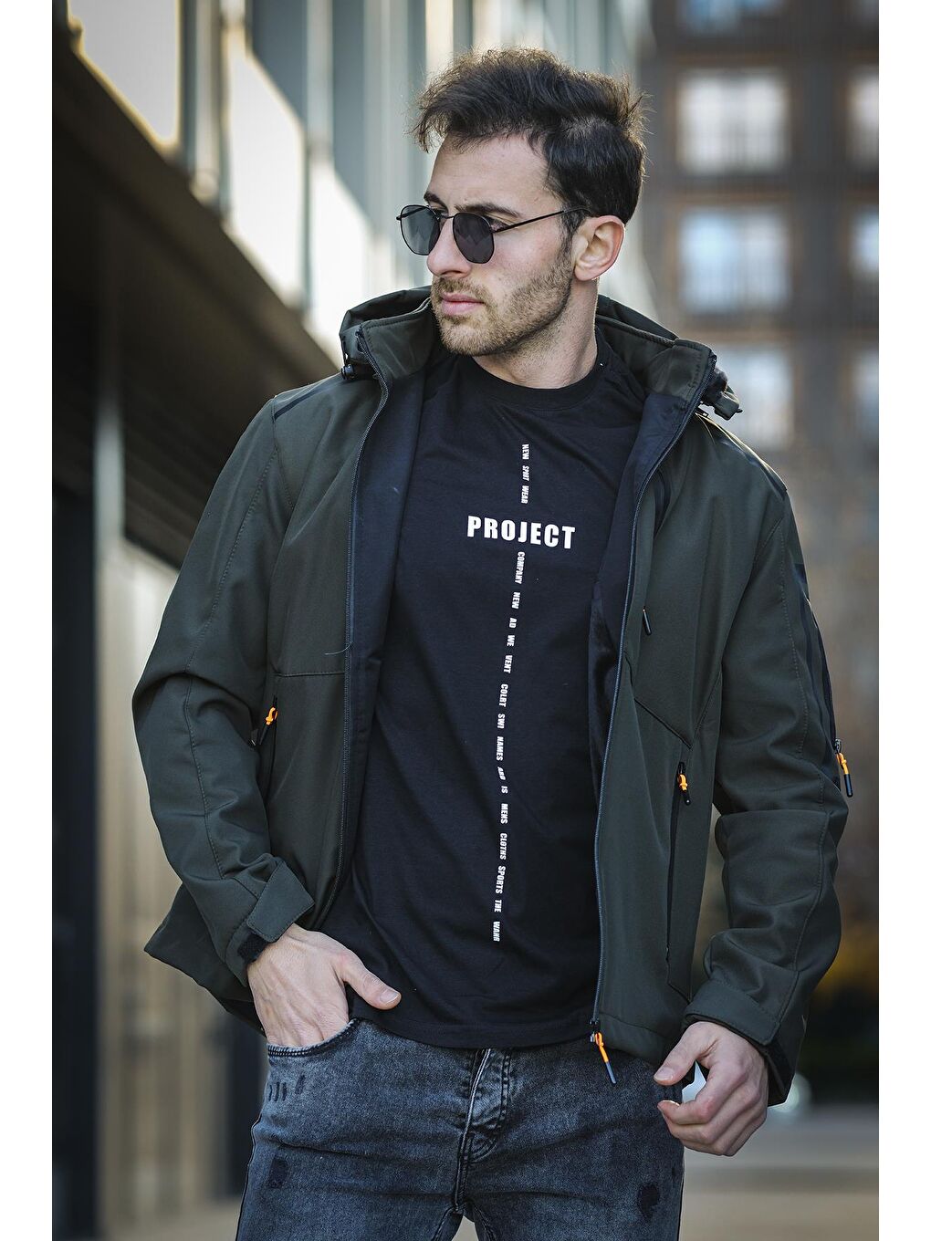 Haki Juka Softshell Su Soğuk Rüzgar Geçirmez İçi Kürklü Dolgulu Softshell Erkek Dağcı Kampcı Kayakcı Mont-3