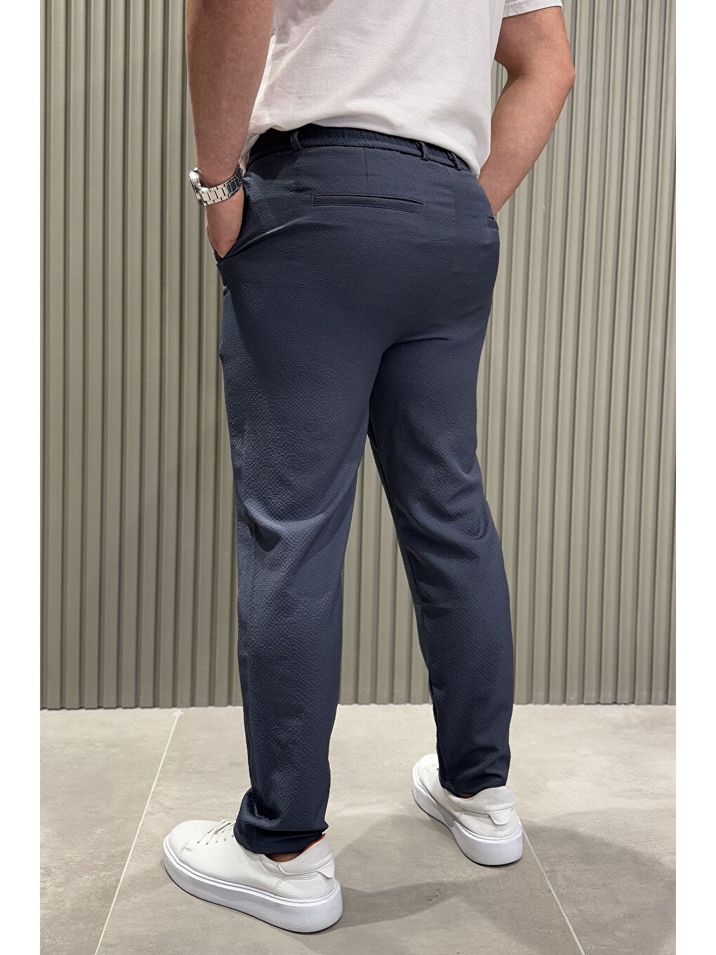 Mishar İtalia Gri Bel Bağcıklı Erkek Pantolon - 3