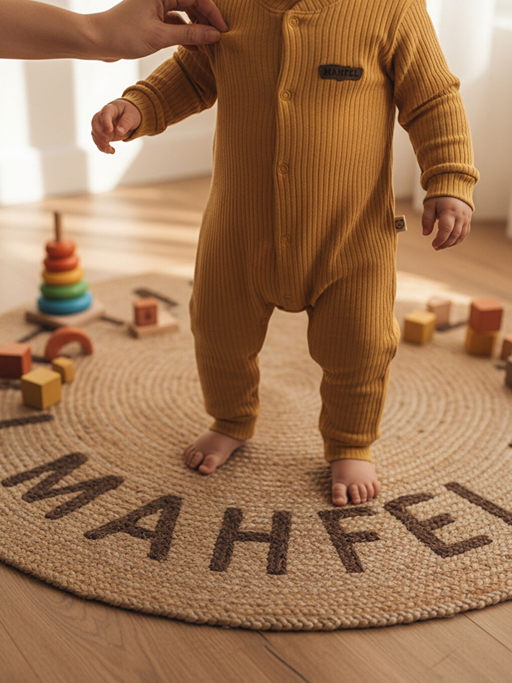 Sarı %100 Pamuklu Fitilli Bebek Tulum Salopet HARDAL-6