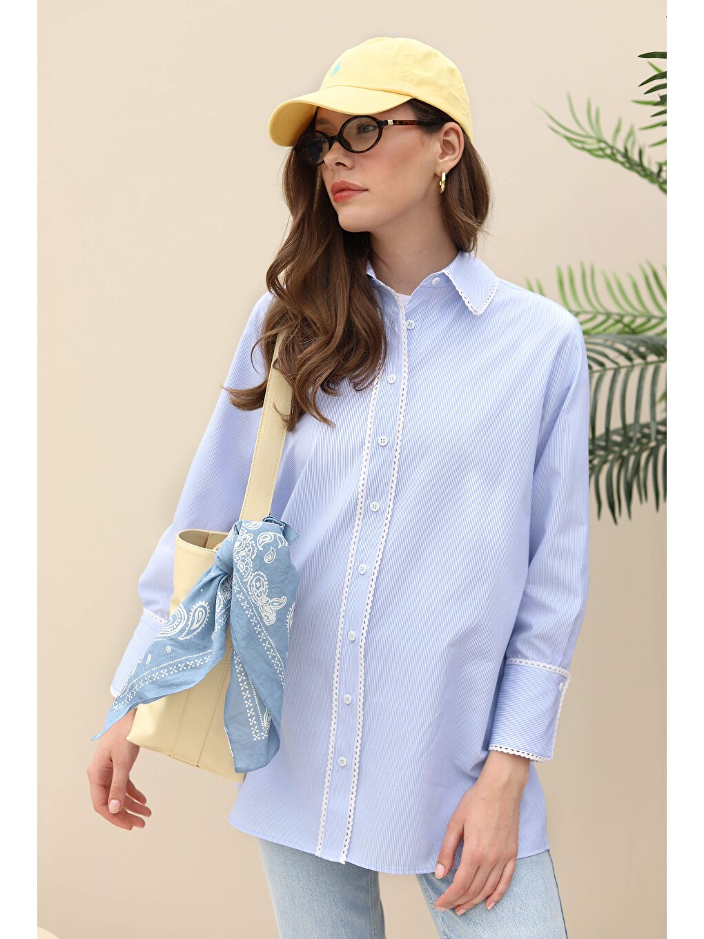 Su Taşı Şeritli Gömlek Bebe Mavi-1