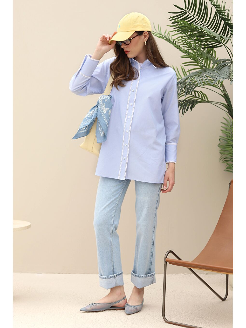 Su Taşı Şeritli Gömlek Bebe Mavi-4