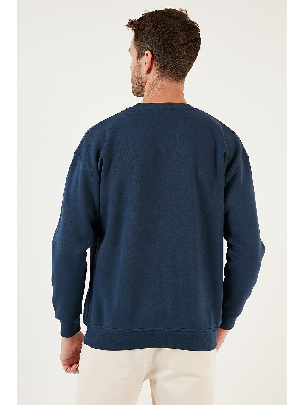 Yeşil Regular Fit Bisiklet Yaka Şardonlu 2'li Paket Sweat 5905255S2-3