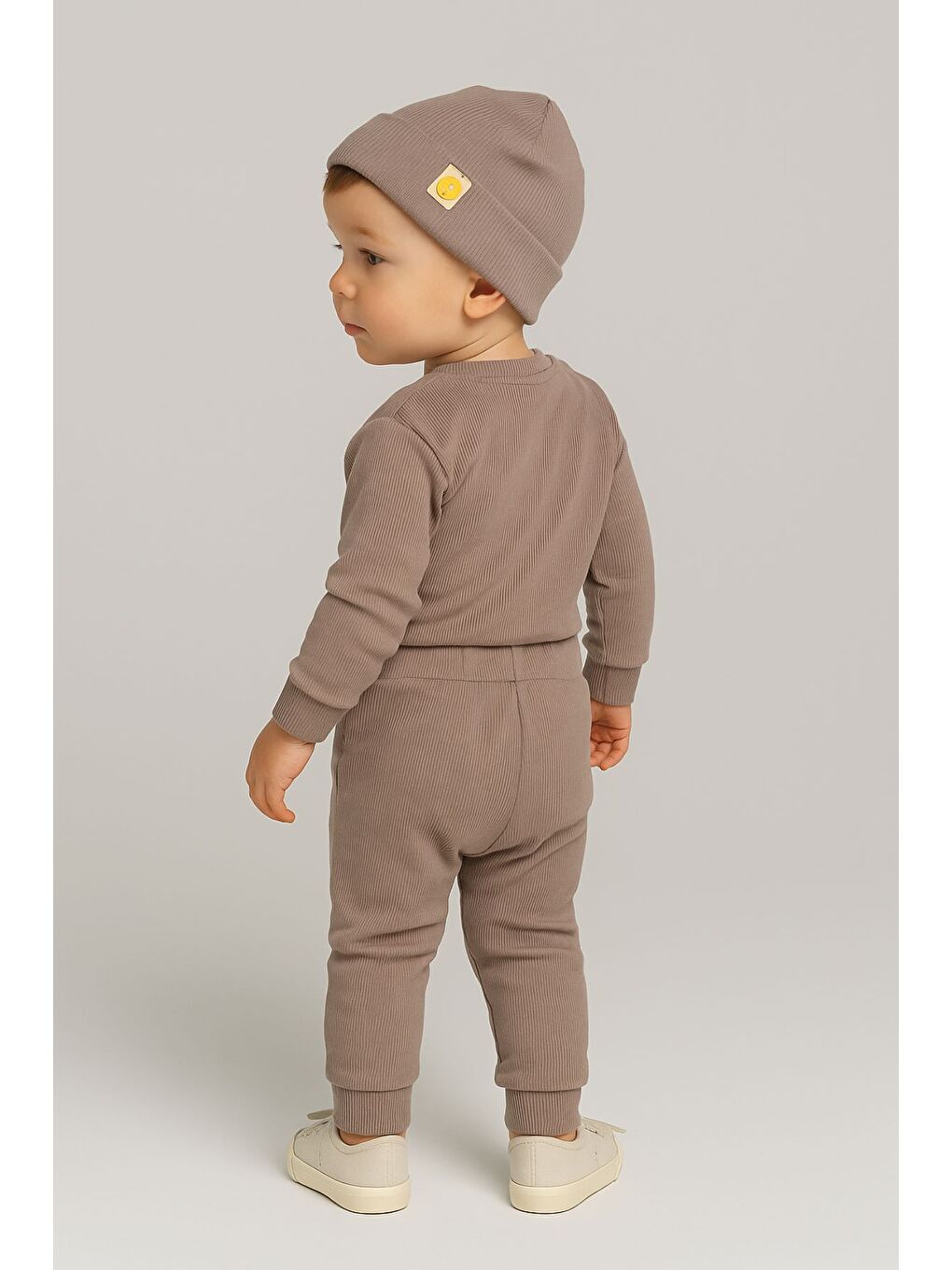 Bej Unisex 3'Lü Kaşkorse Bebe Takım-1