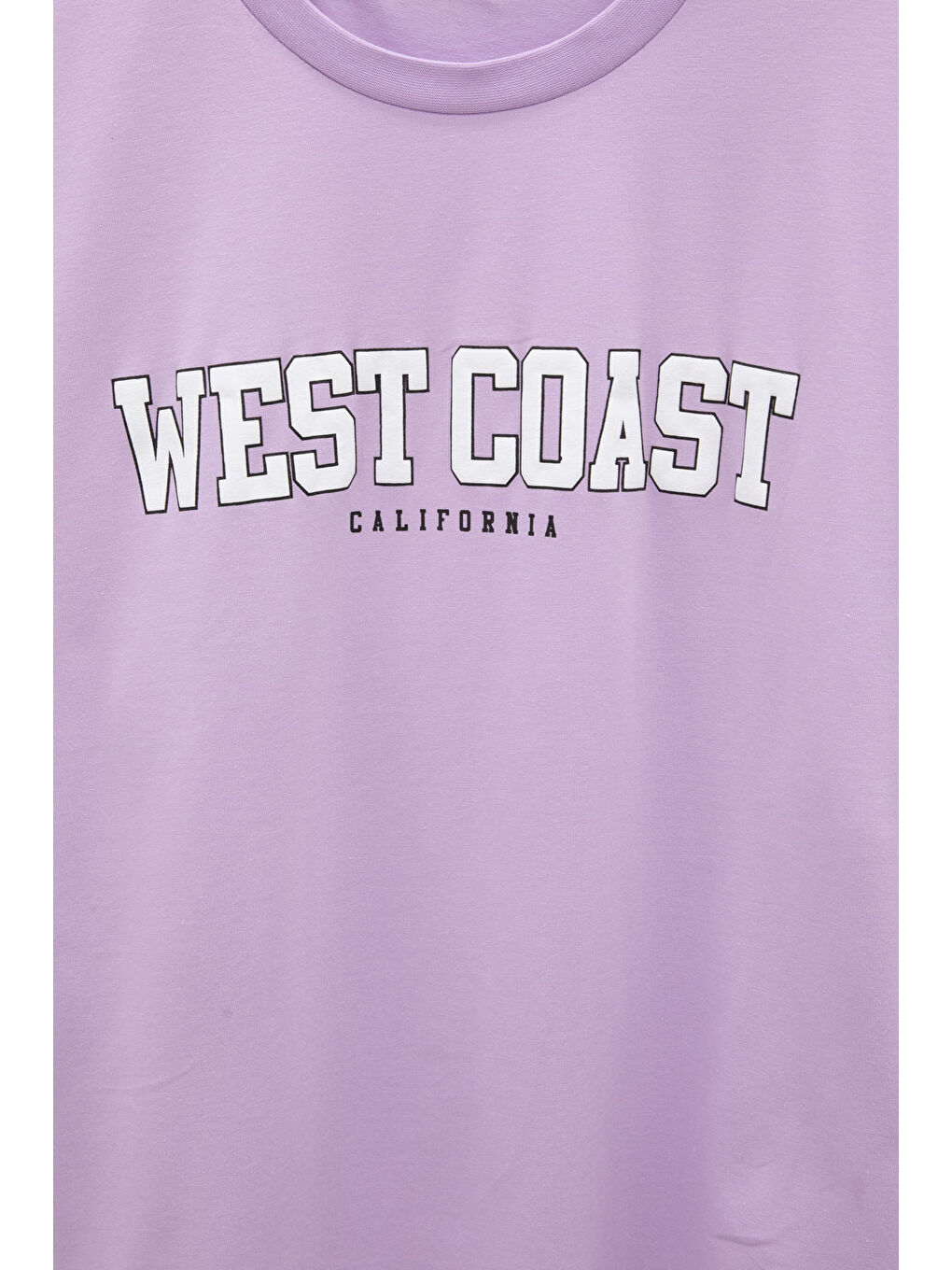 Lila West Coast Yazılı Kısa Kol Kız Çocuk Bisiklet Yaka Tişört 20963-1