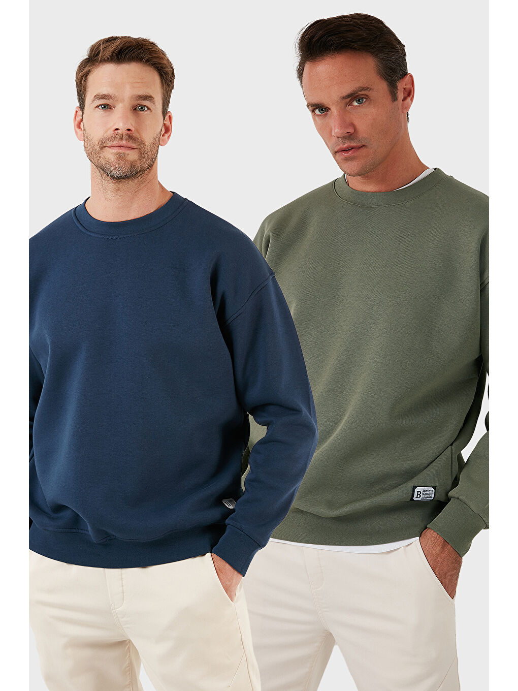 İndigo Regular Fit Bisiklet Yaka Şardonlu 2'li Paket Sweat 5905255S2