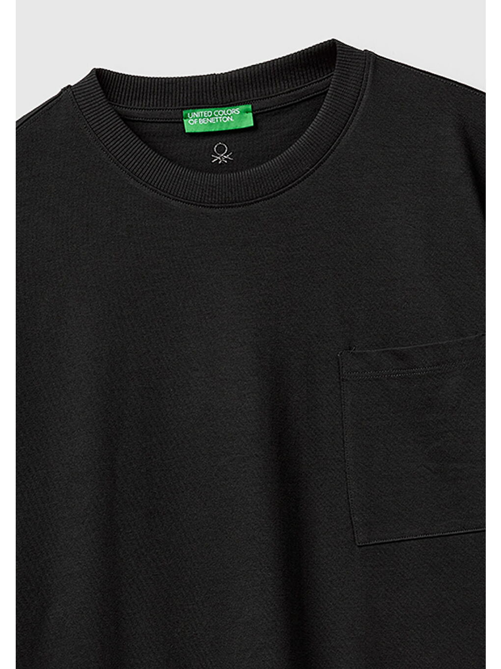 Erkek Siyah  %100 Pamuk Cepli Arkası Logo Nakışlı Bisiklet Yaka T-Shirt-2